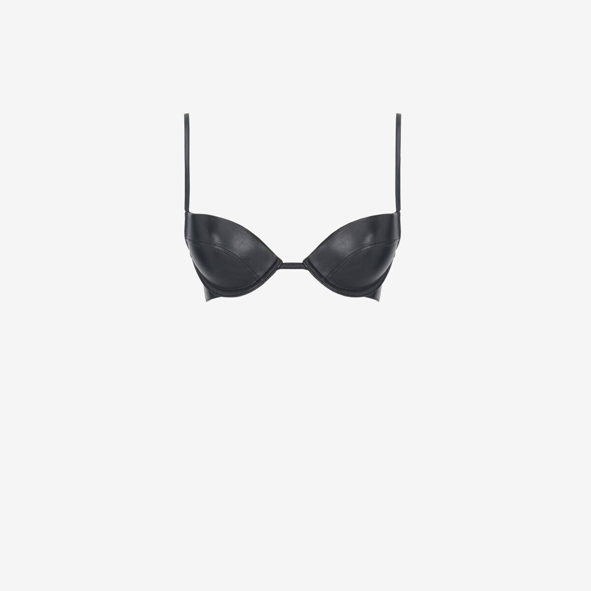 Alexander McQueen Women's Black Leather Bra - 4 (Lambskin)